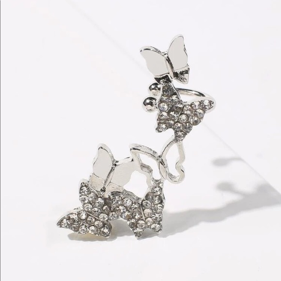 • Leigh • Rhinestone Butterfly Stud Cuff - Picture 3 of 4